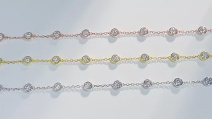 Pulsera tenis de moissanita diseño burbuja