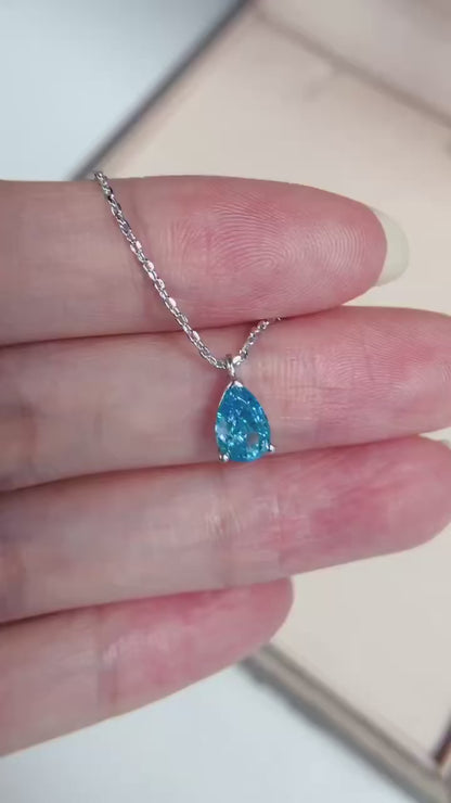 Colgante azul corte de gota