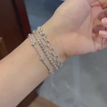 Pulsera tenis de moissanita corte princesa 3mm