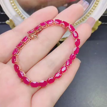 Pulsera con rubí natural