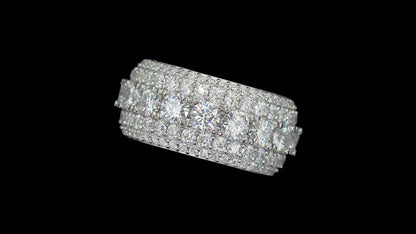 Anillo de diamantes ice out de moissanita, 8,46 quilates