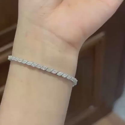 Pulsera de Platino PT950 con moissanita, para mujer
