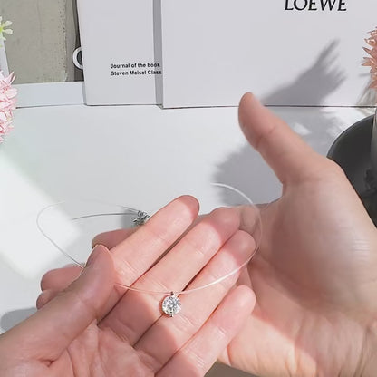 Gargantilla de plata con moissanita para mujer