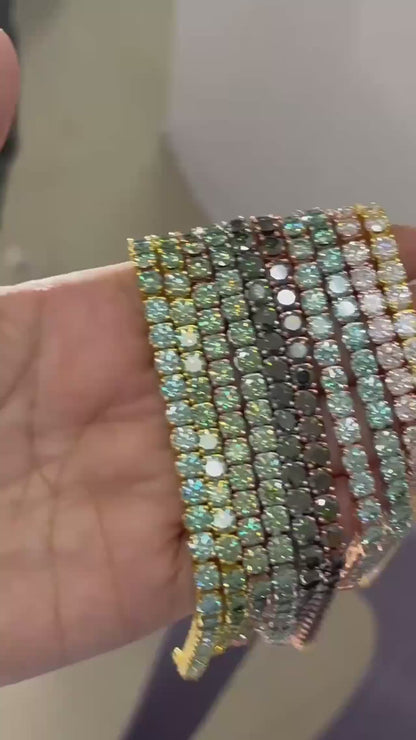 Cadena de tenis de moissanita Unisex Azul