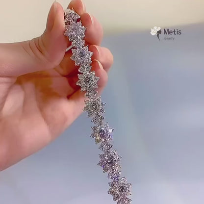 Pulsera de moissanita Metis D Color VVS1, pulsera de girasol