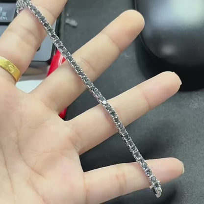 Pulsera tenis de moissanita gris