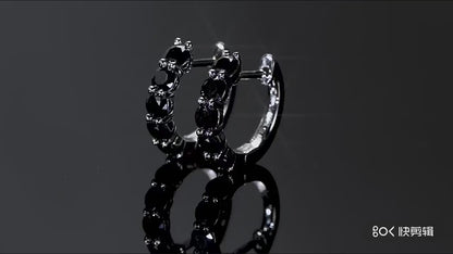 Arracadas de moissanita negra