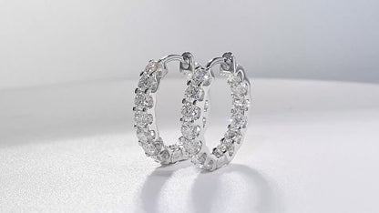 Pendientes de aro de moissanita, de 2.6 quilates