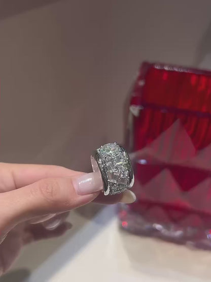 Anillo de plata de ley con moissanita blanca D VVS