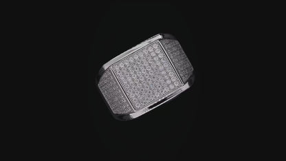 Anillo de moissanita auténtica chapado en oro blanco. 