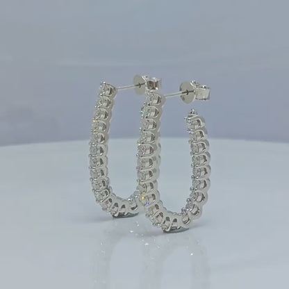 Pendientes de plata con moissanita, 0.8CT