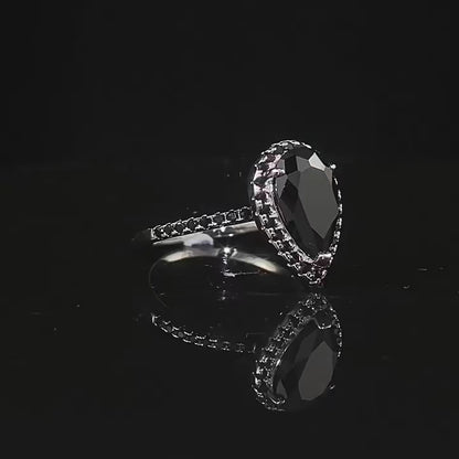 Anillo de compromiso de circón negro
